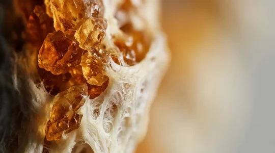 Rappresentazione visiva del processo di glicazione del collagene che causa invecchiamento cutaneo precoce