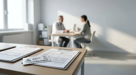 Documento di passaporto implantare con codice di tracciabilità per protesi mammarie in ambiente medico professionale