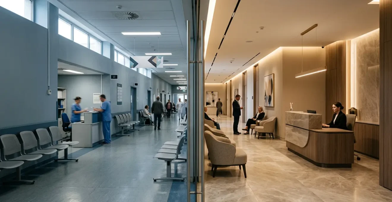 Contrasto visivo tra sanità pubblica e privata nel contesto della chirurgia estetica in Italia