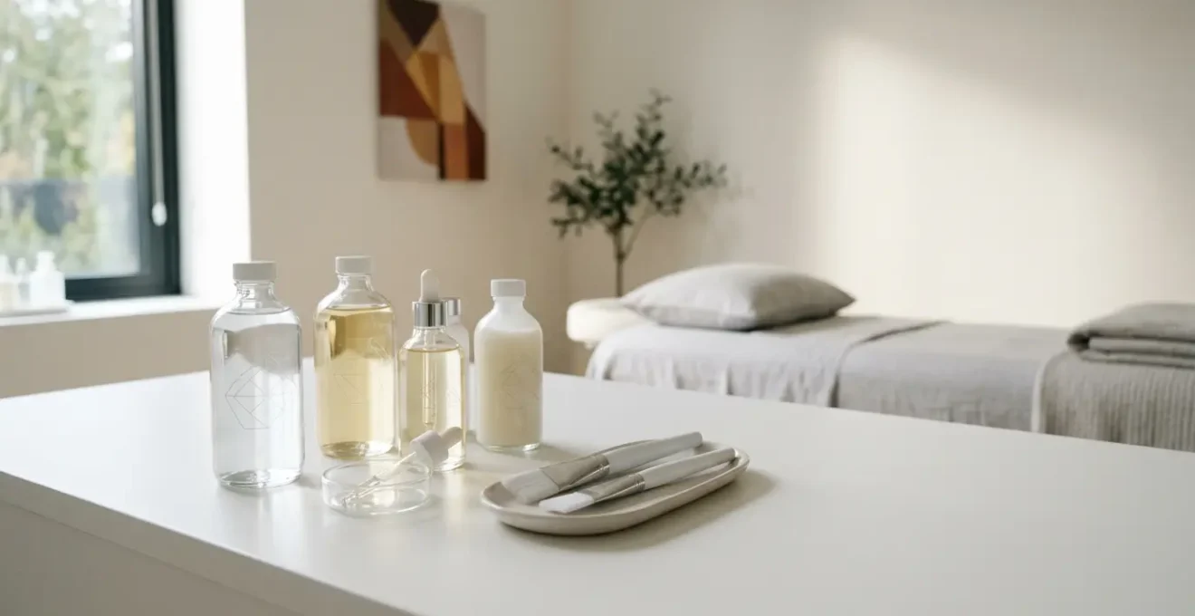 Trattamento di peeling chimico per cicatrici da acne in ambiente medico professionale