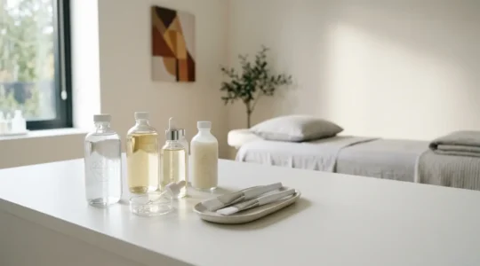 Trattamento di peeling chimico per cicatrici da acne in ambiente medico professionale