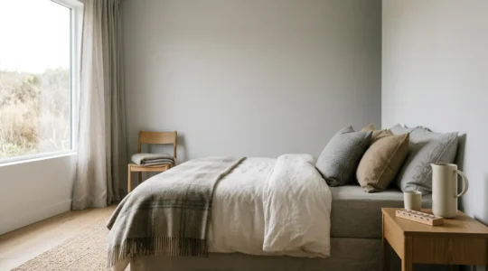 Ambiente domestico sereno e organizzato predisposto per il recupero post-operatorio in chirurgia estetica