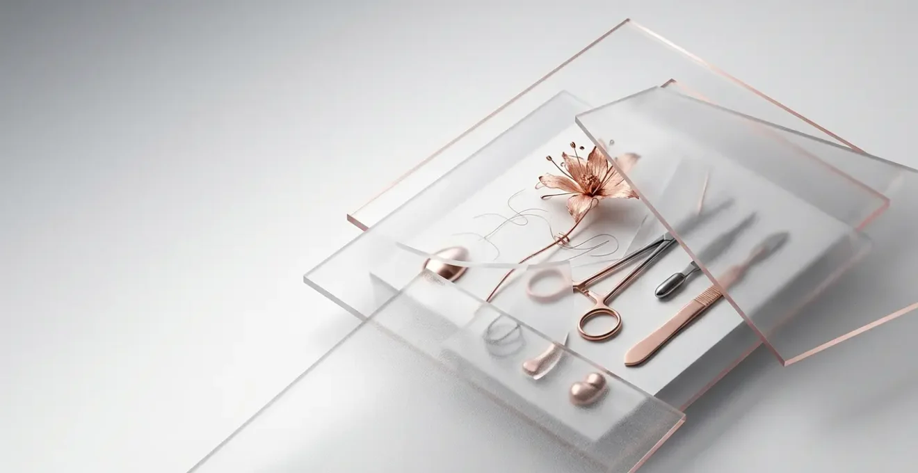 Composizione minimalista che rappresenta la trasparenza finanziaria nella chirurgia estetica