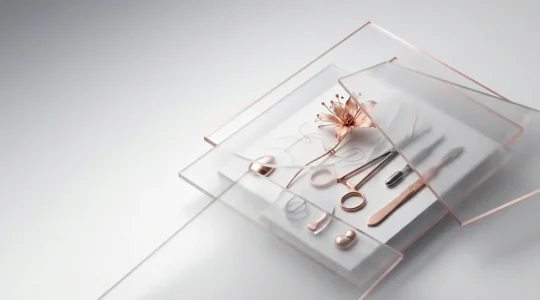 Composizione minimalista che rappresenta la trasparenza finanziaria nella chirurgia estetica