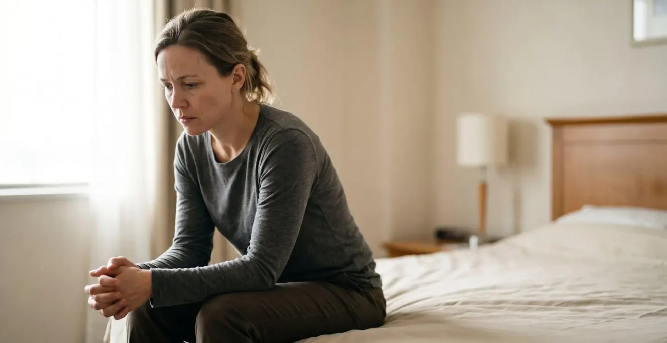 Scena emotiva che illustra lo stress dell'accompagnatore trasformato in caregiver durante un viaggio medico