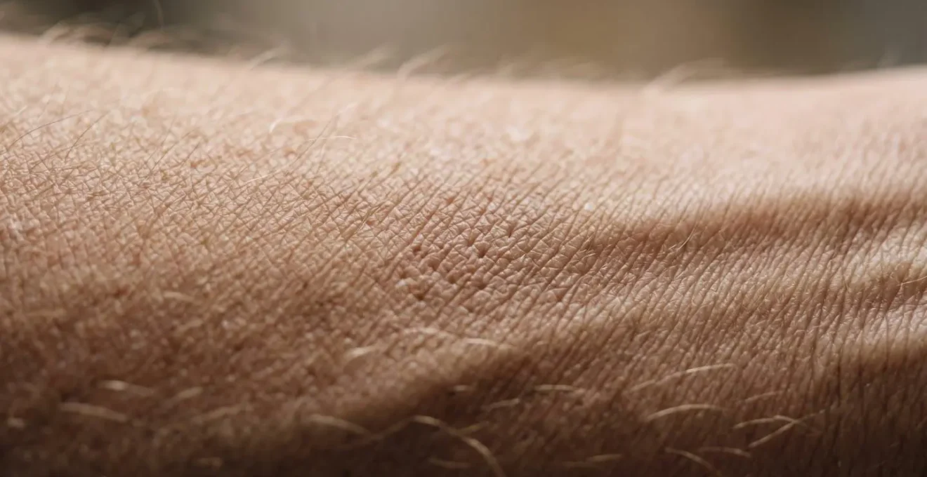 Dettaglio macro della texture della pelle in fase di guarigione naturale mostrando il processo fisiologico